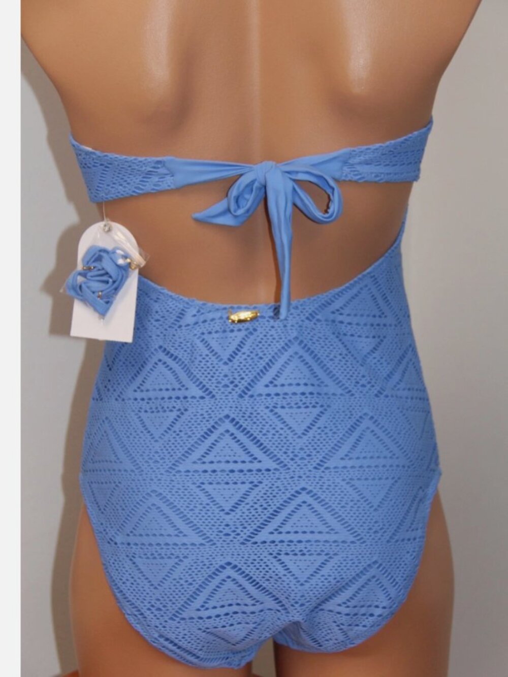 New Jessica Simpson Swimsuit 1 one piece Crochet Sz S Lush Bandeau - Picture 5 of 5